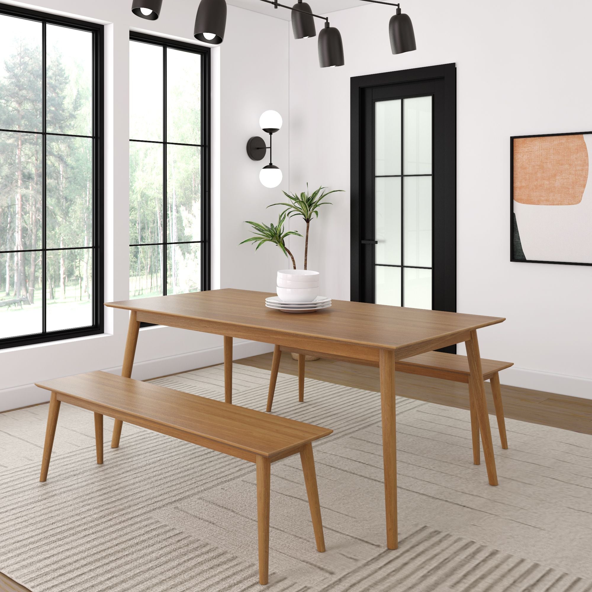 Amazon.com - LZ LEISURE ZONE 6 Piece Wooden Dining Table Set