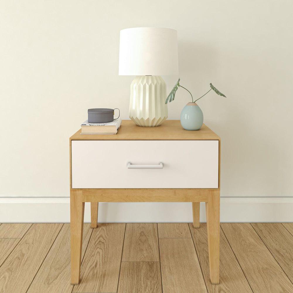 220001-102 : Nightstand Duo 1 Drawer Nightstand, White/Birch