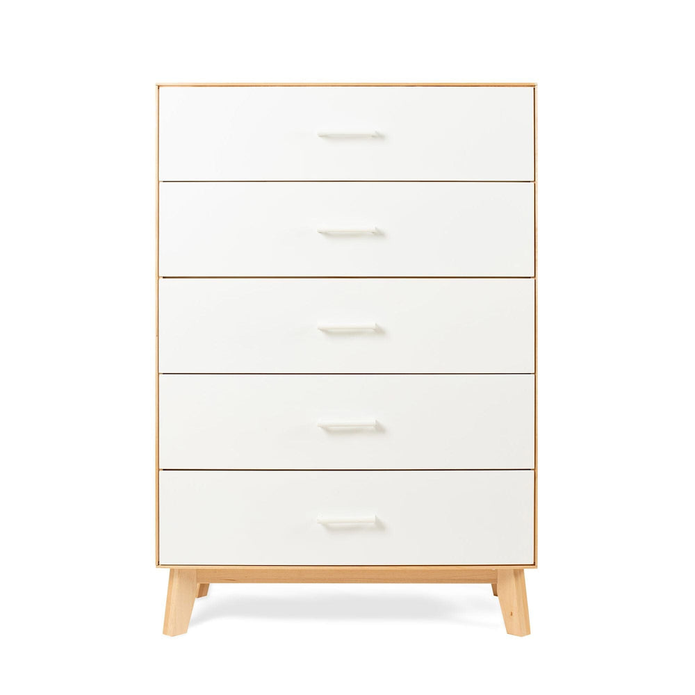 Duo 5-Drawer Dresser Furniture Plank+Beam White and Birch 