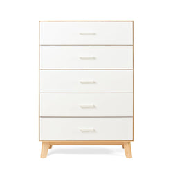Duo 5-Drawer Dresser Furniture Plank+Beam White and Birch 