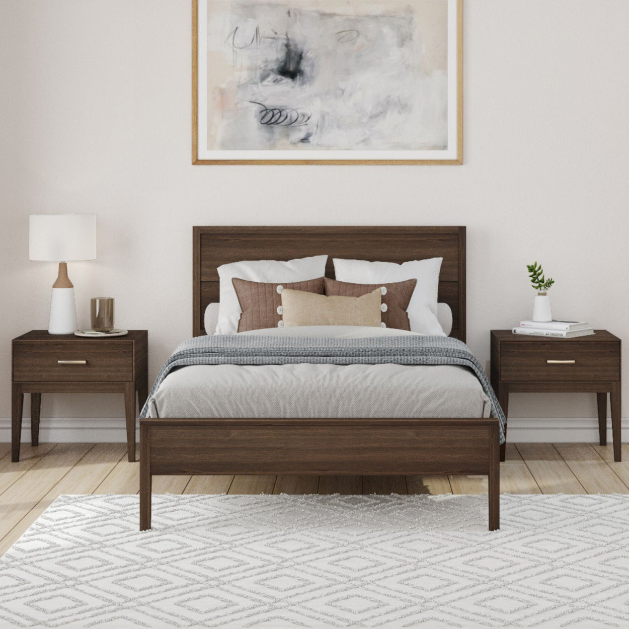 Walnut Full-Size Bed Single Beds Plank+Beam 