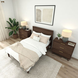 Walnut Full-Size Bed Single Beds Plank+Beam 