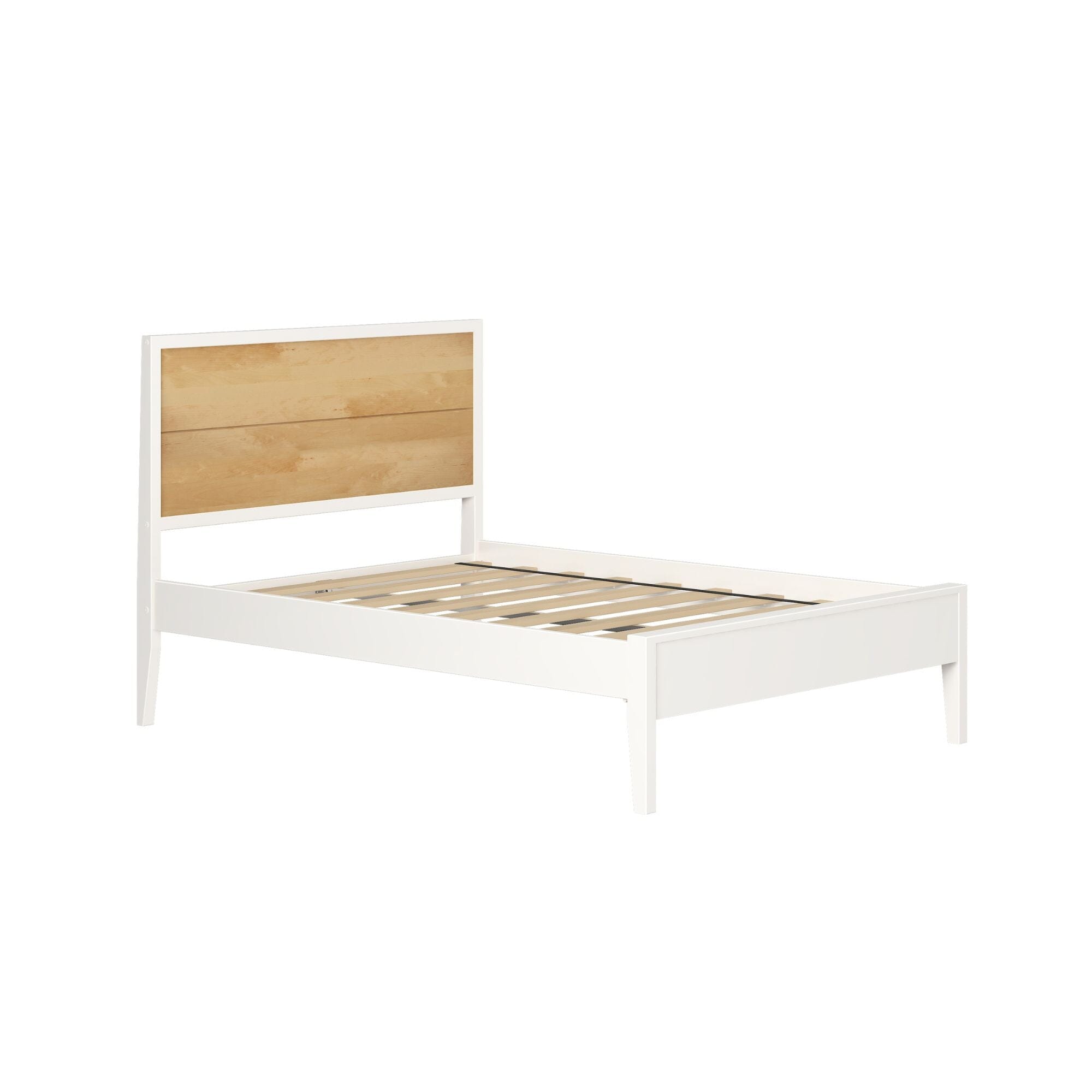 Plank+Beam Solid Wood Duo Full Size Bed Frame with Panel Headboard
