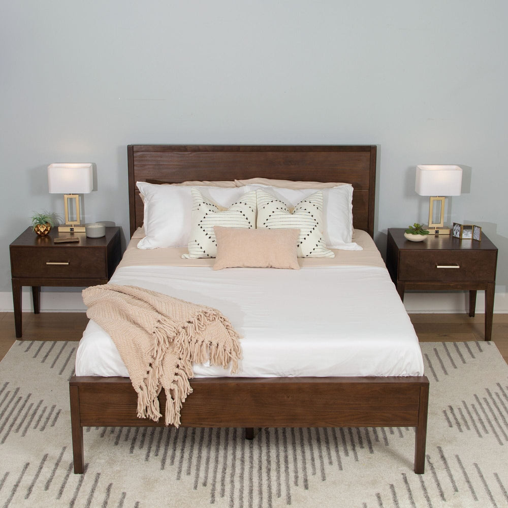 Walnut Queen Bedroom Set with 2 Nightstands Bedroom Bundle Plank+Beam 