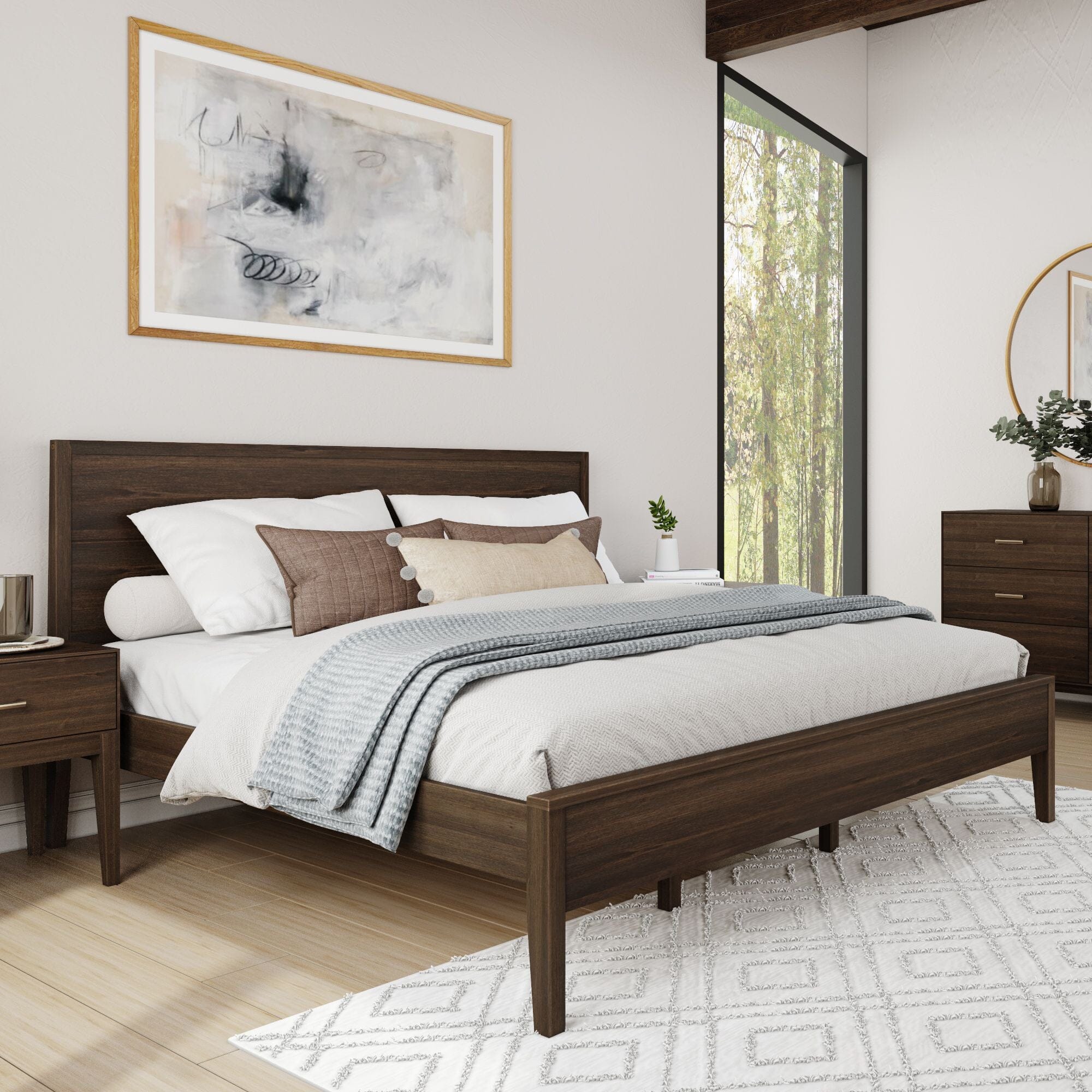 Walnut king deals bed