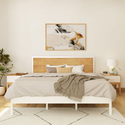 Duo King Bedroom Set with 2 Nightstands Bedroom Bundle Plank+Beam White and Birch 