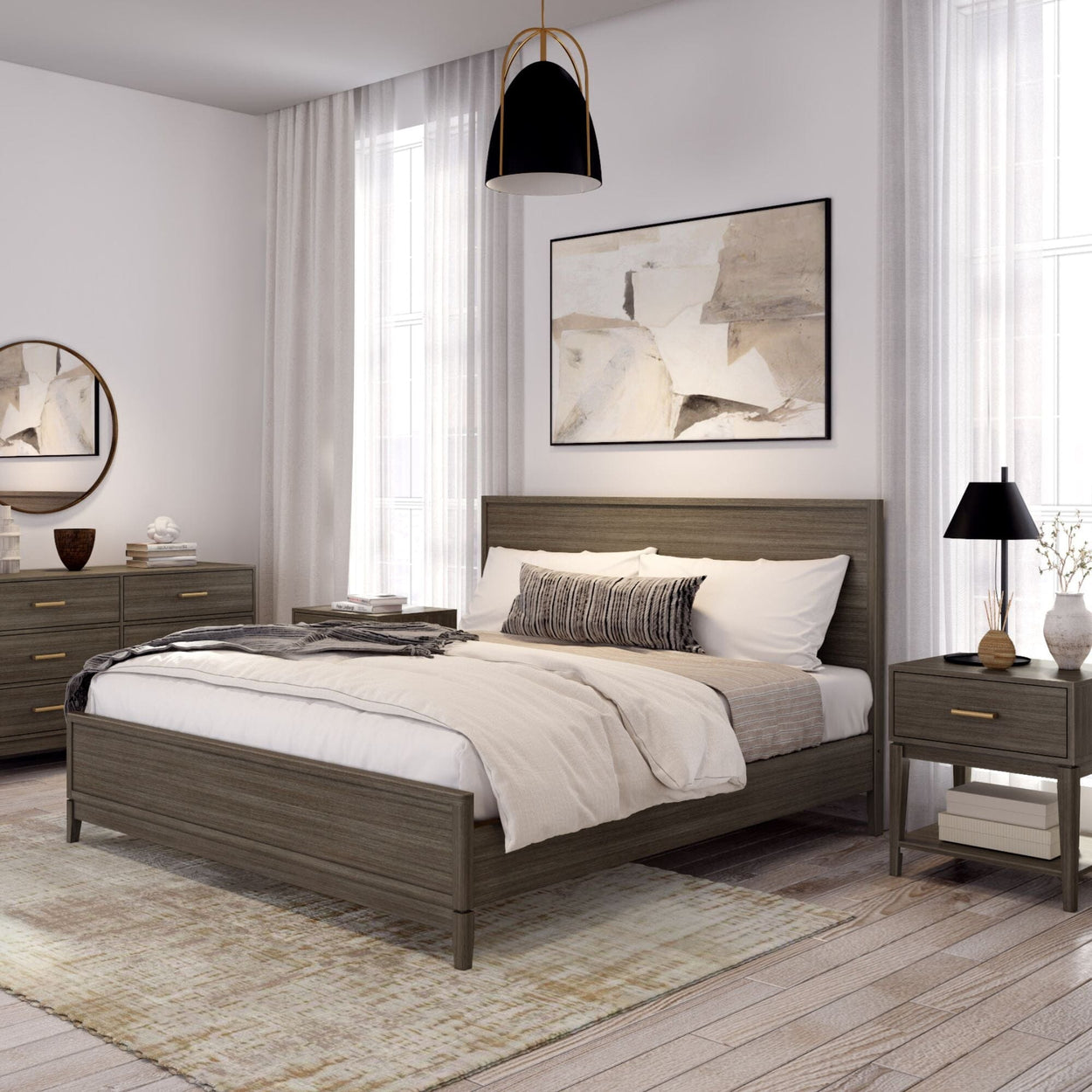 Contempo King-Size Bed Single Beds Plank+Beam Clay 
