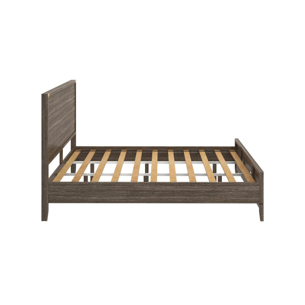 Modern King Bed Frame with Headboard Solid Wood Platform Bed ...