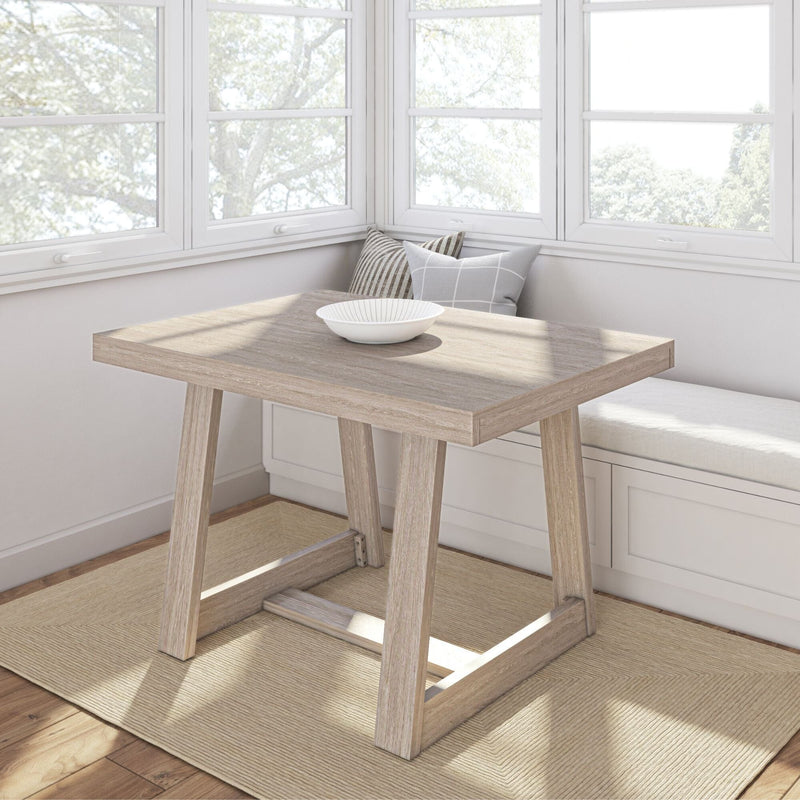 Classic Kitchen Table - 48" Dining Table Plank+Beam Seashell Wirebrush 