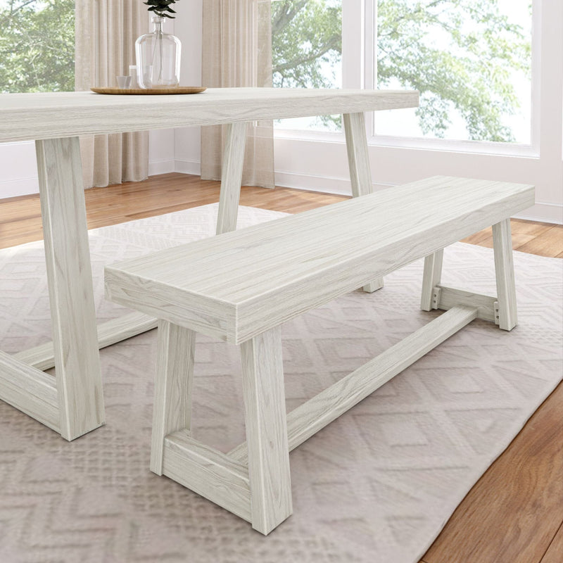 Classic Dining Bench - 60" Dining Bench Plank+Beam Coastal White 