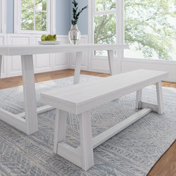 Classic Dining Bench Dining Bench Plank+Beam White Wirebrush 