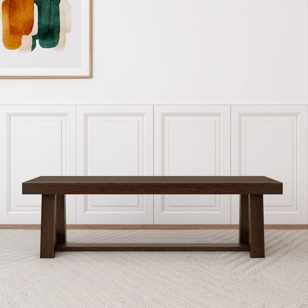 Farmhouse Solid Wood Dining Bench, 60 Inch Kitchen Table Bench for
