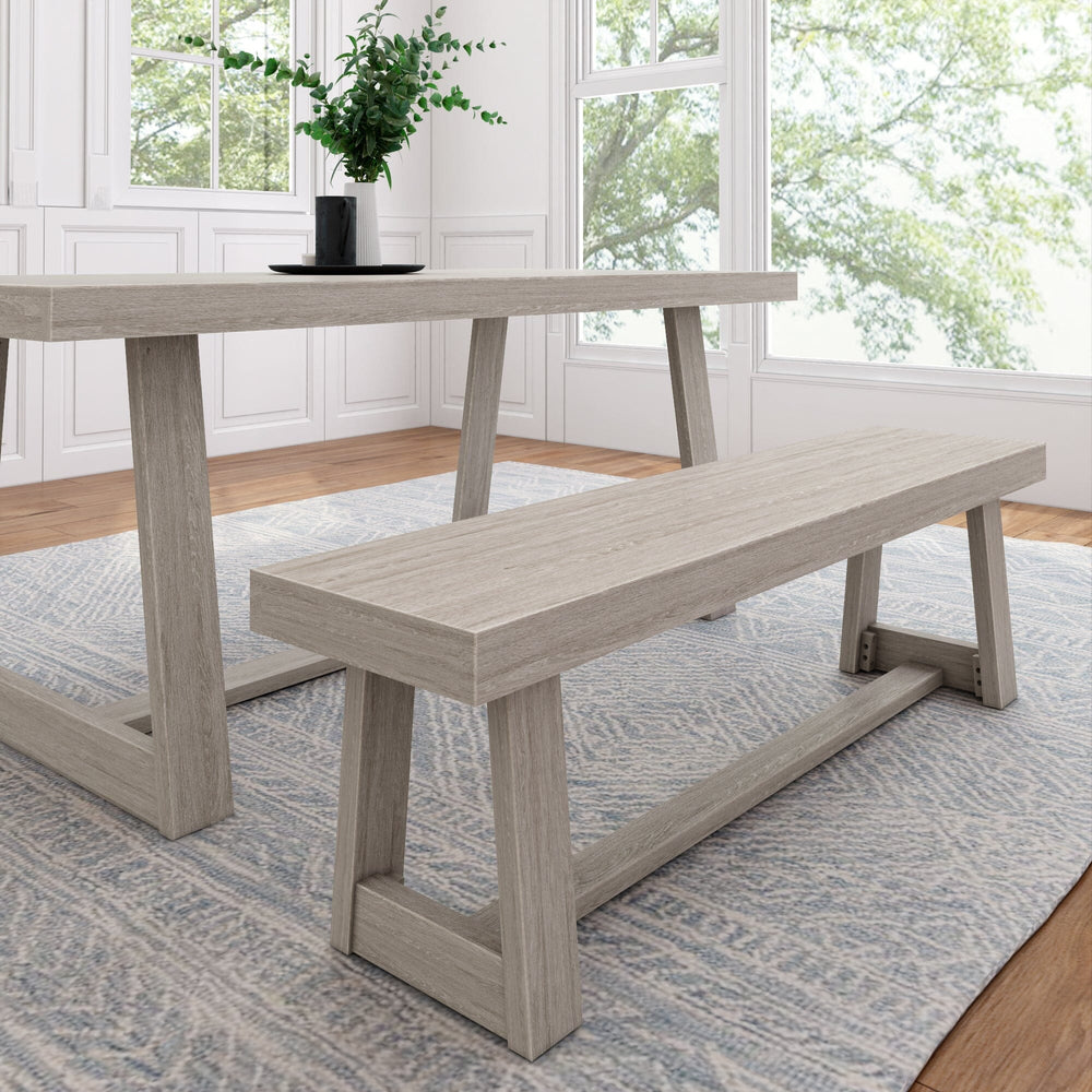 Farmhouse Solid Wood Dining Bench, 60 Inch Kitchen Table Bench for