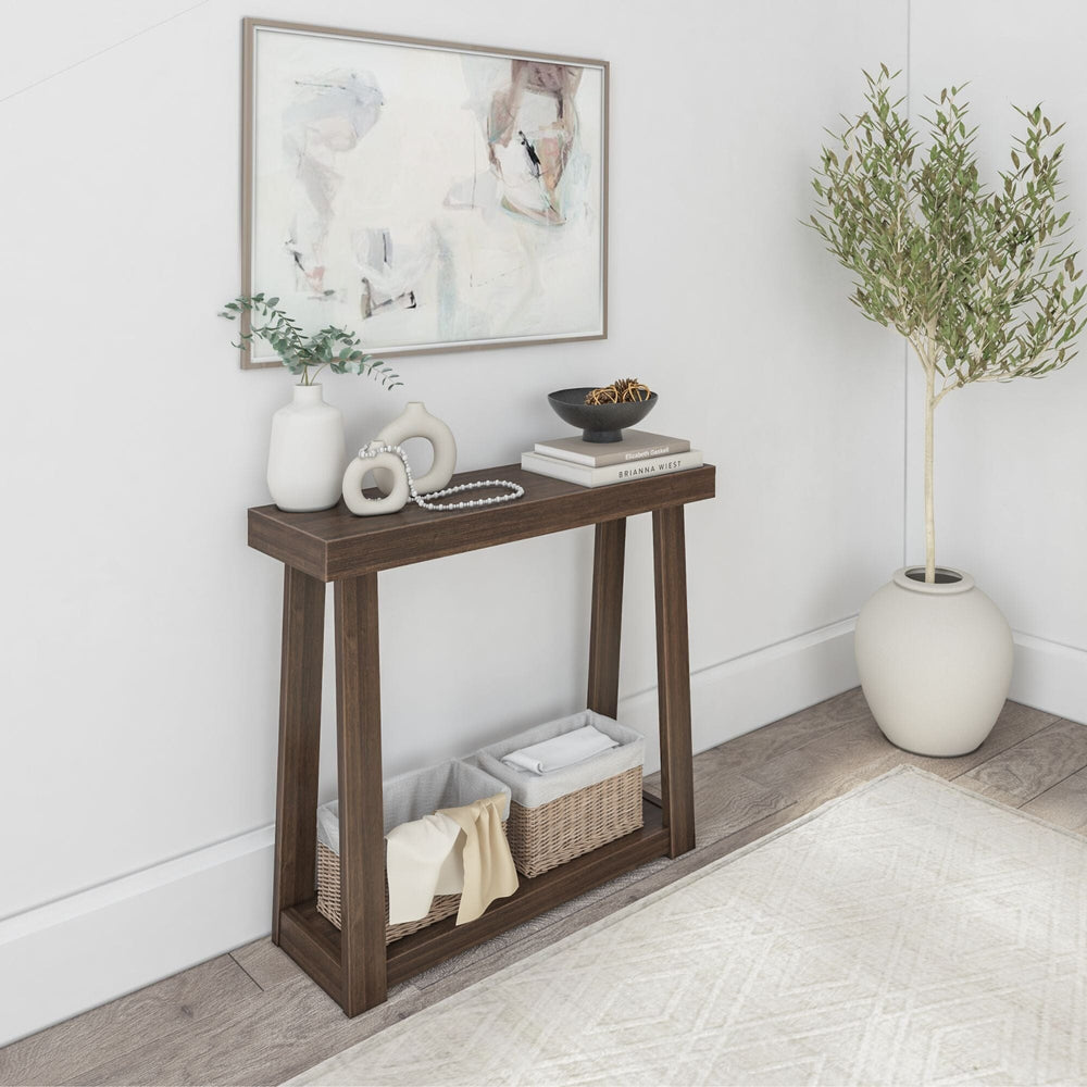Classic Console Table with Shelf - 36” Furniture Plank+Beam Walnut 