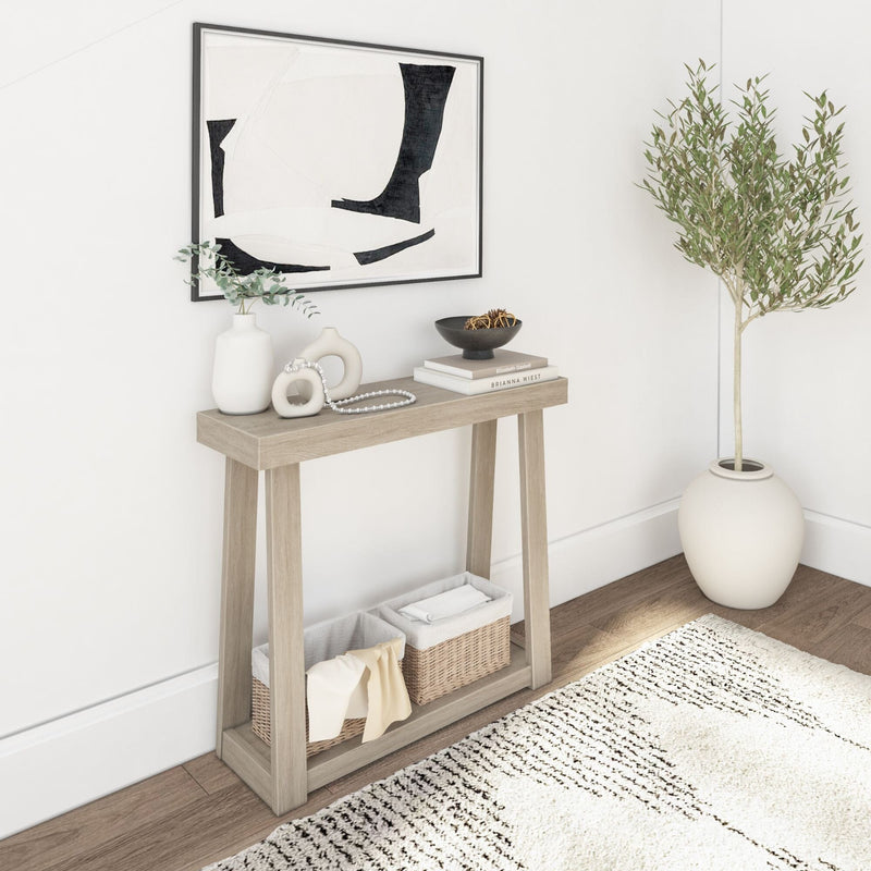 Classic Console Table with Shelf - 36” Console Table Plank+Beam Seashell 
