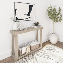 Classic Console Table with Shelf - 46.25” Console Table Plank+Beam Seashell 