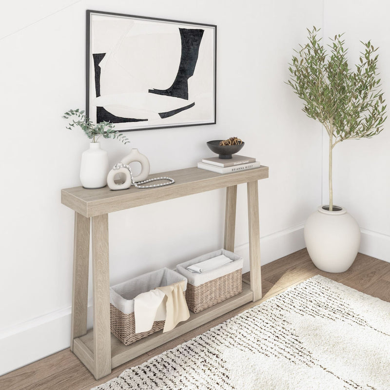 Classic Console Table with Shelf - 46” Console Table Plank+Beam Seashell 