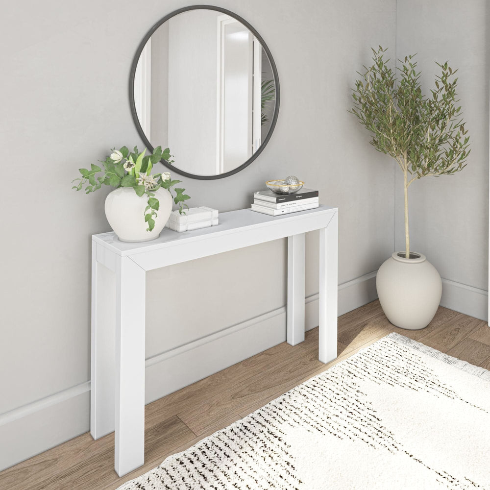 Modern Console Table, 46.25 Inch Solid Wood Narrow Entryway Table for ...