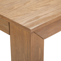 Modern Solid Wood Dining Table Set with 2 Benches Dining Plank+Beam 