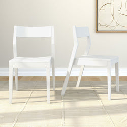 Solid Wood Dining Chair (Set of 2) Dining Chair Plank+Beam White 