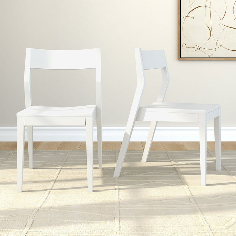 Solid Wood Dining Chair (Set of 2) Dining Chair Plank+Beam White 