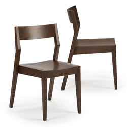 Solid Wood Dining Chair (Set of 2) Dining Plank+Beam Walnut 