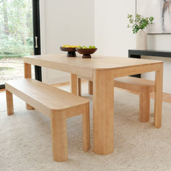2400301000-010 : Dining Table Modern Rounded Dining Table (72in / 1830mm), Blonde
