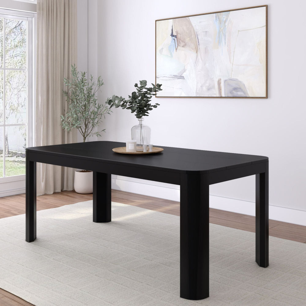 Contour Solid Wood Dining Table - 72" Dining Table Plank+Beam Black 