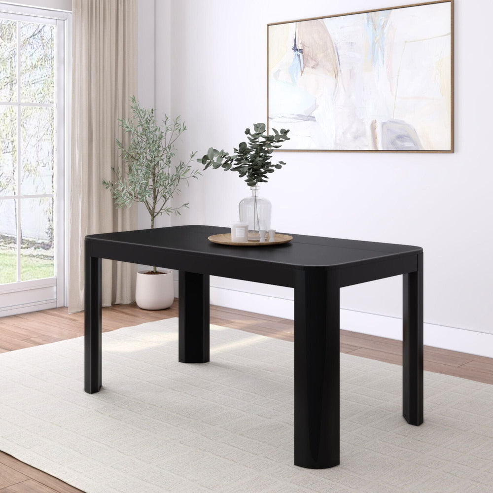 Contour Solid Wood Dining Table - 60" Dining Table Plank+Beam Black 