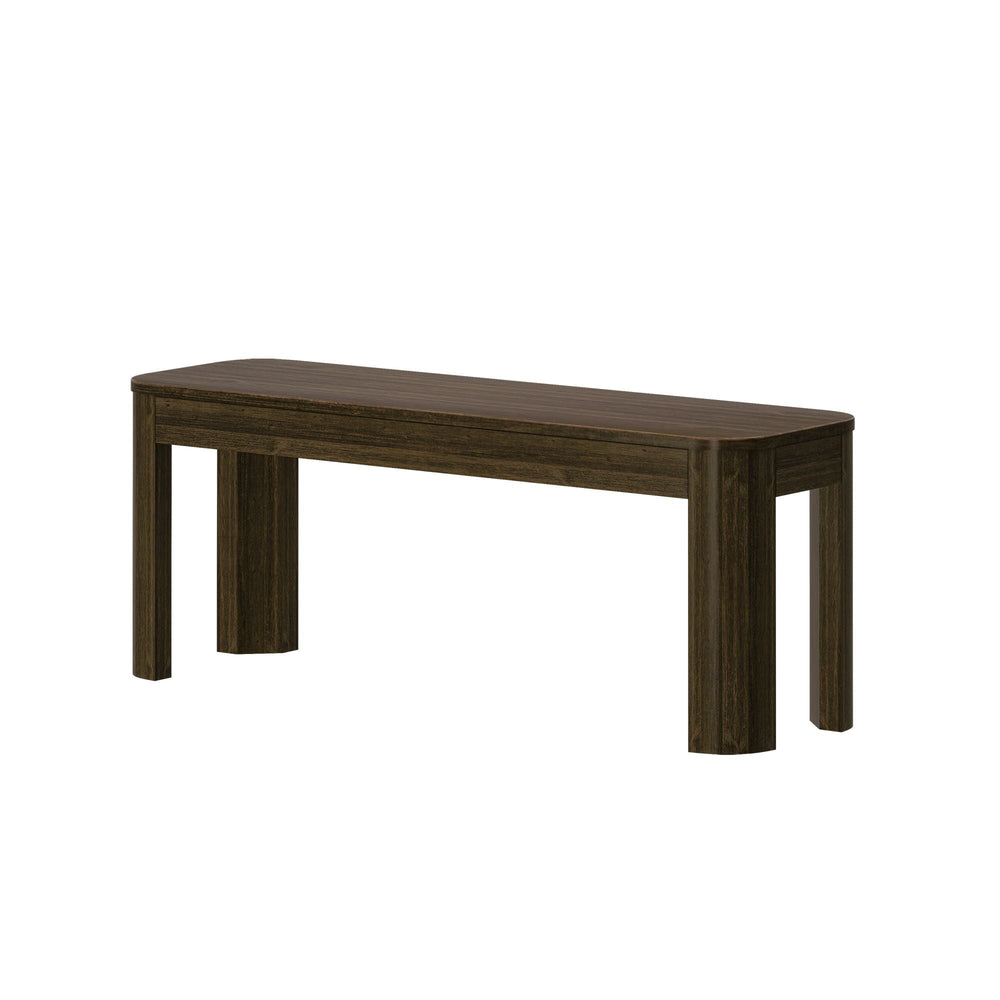 2400313000-008 : Dining Bench Modern Rounded Dining Bench (46in / 1168mm), Walnut