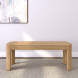 2400313000-010 : Dining Bench Modern Rounded Dining Bench (46in / 1168mm), Blonde