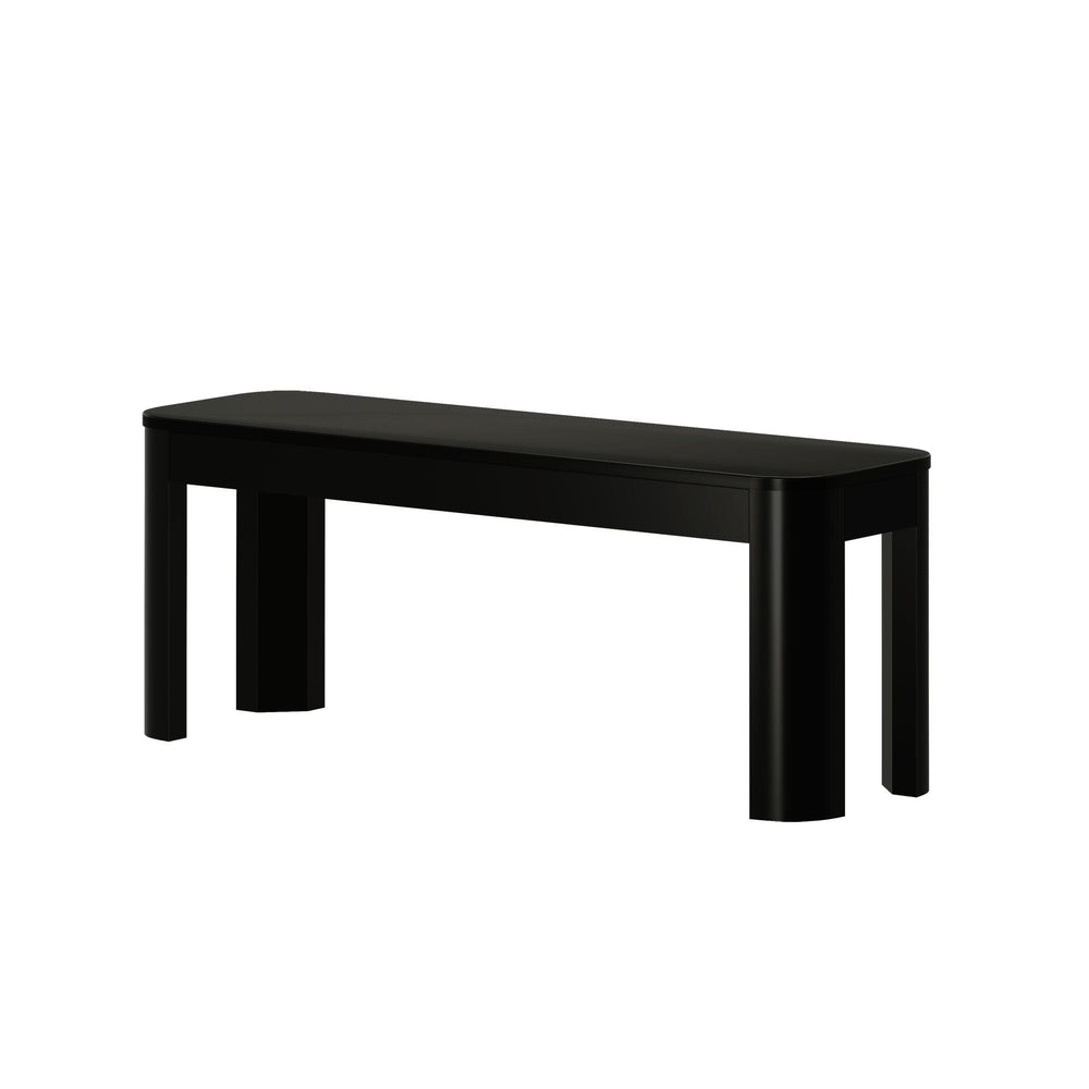 2400313000-170 : Dining Bench Modern Rounded Dining Bench (46in / 1168mm), Black