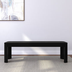 2400314000-170 : Dining Bench Modern Rounded Dining Bench (58in / 1474mm), Black