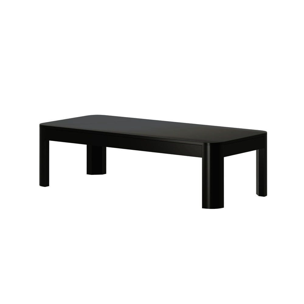 2400508001-170 : Coffee Table Modern Rounded Rectangular Coffee Table (54in x 24in / 1370mm x 610mm), Black