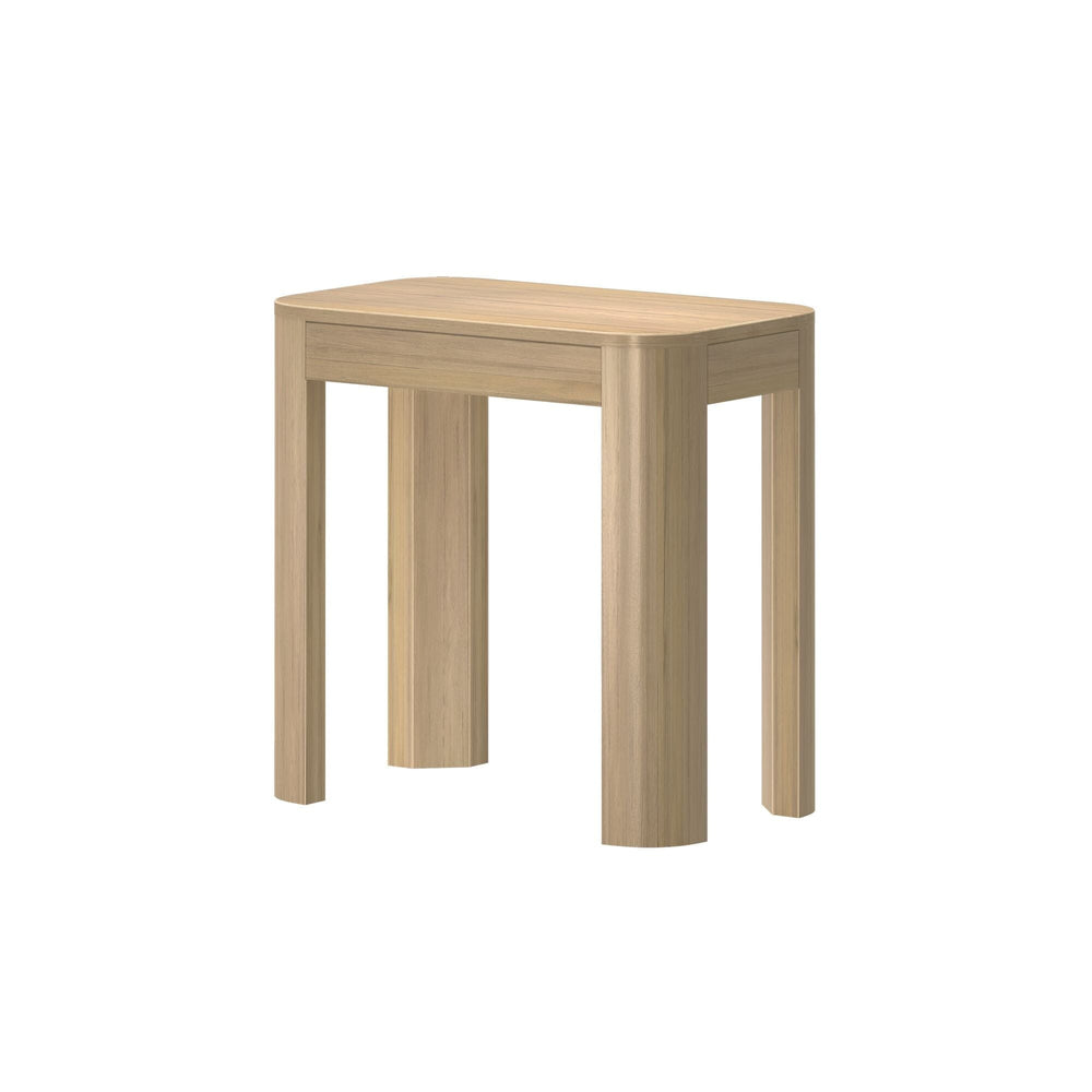 2400514000-010 : Side Table Modern Rounded Rectangular Side Table (25in x 15in / 630mm x 375mm), Blonde
