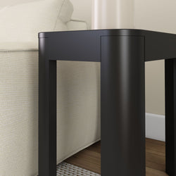 2400514000-170 : Side Table Modern Rounded Rectangular Side Table (25in x 15in / 630mm x 375mm), Black