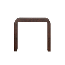 Modern wooden console table with a sleek minimalist design.