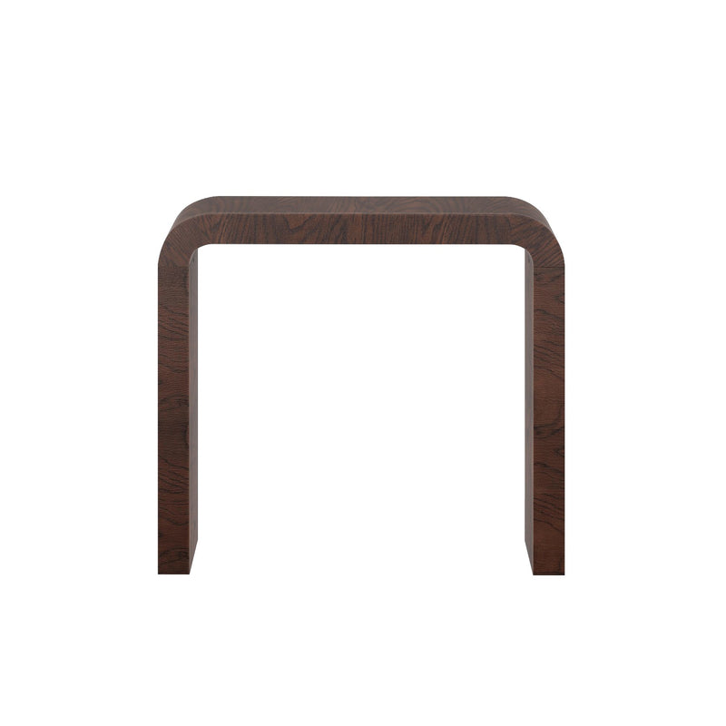 Modern wooden console table with a sleek minimalist design.