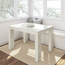 Modern Solid Wood Kitchen Table - 48 Inches Dining Table Plank+Beam White Sand 