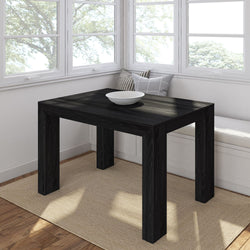 Modern Solid Wood Kitchen Table - 48 Inches Dining Table Plank+Beam Black Wirebrush 
