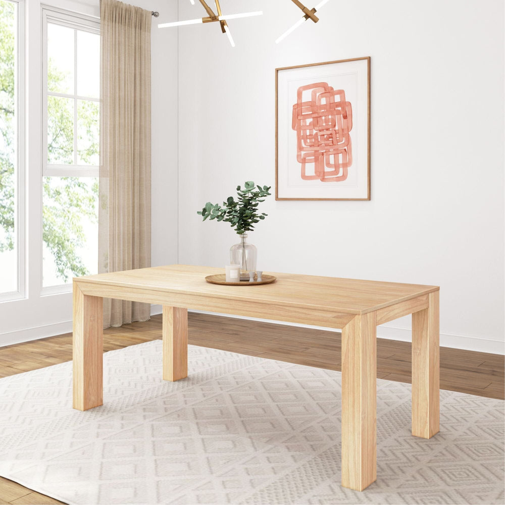 Modern Solid Wood Dining Table - 72" Dining Table Plank+Beam Blonde Wirebrush 