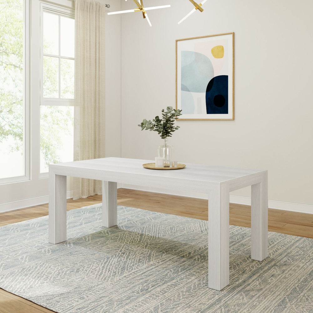 Modern Solid Wood Dining Table - 72" Dining Table Plank+Beam White Wirebrush 