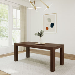 Modern Solid Wood Dining Table - 72" Dining Table Plank+Beam Walnut Wirebrush 