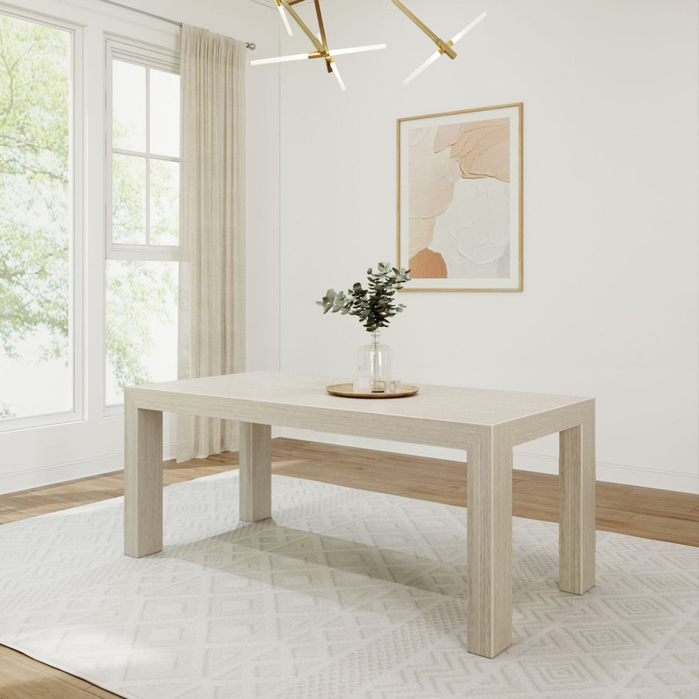 Modern Solid Wood Dining Table - 72" Dining Table Plank+Beam Seashell Wirebrush 