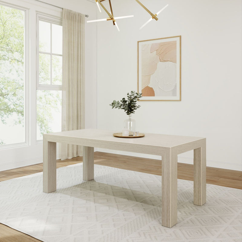 Modern Dining Table - 72" Dining Table Plank+Beam Seashell Wirebrush 