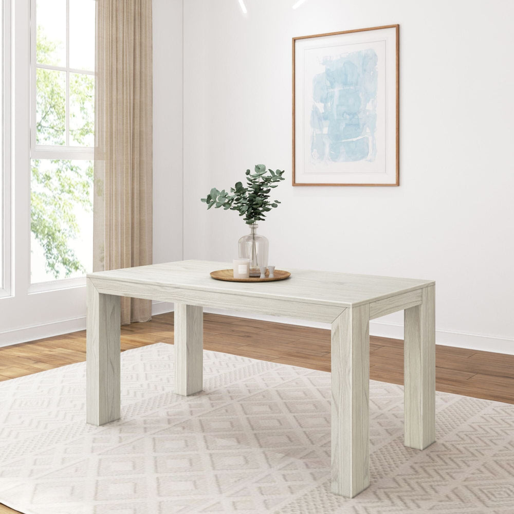 Modern Solid Wood Dining Table - 60 Inches Dining Table Plank+Beam White Sand 