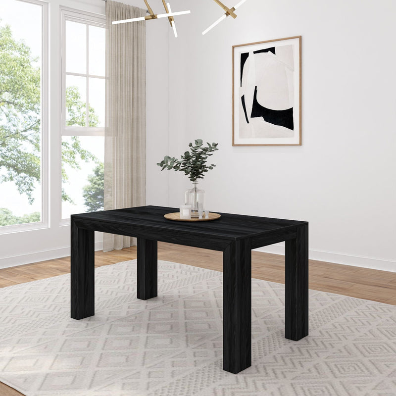 Modern Dining Table - 60" Dining Table Plank+Beam Black Wirebrush 
