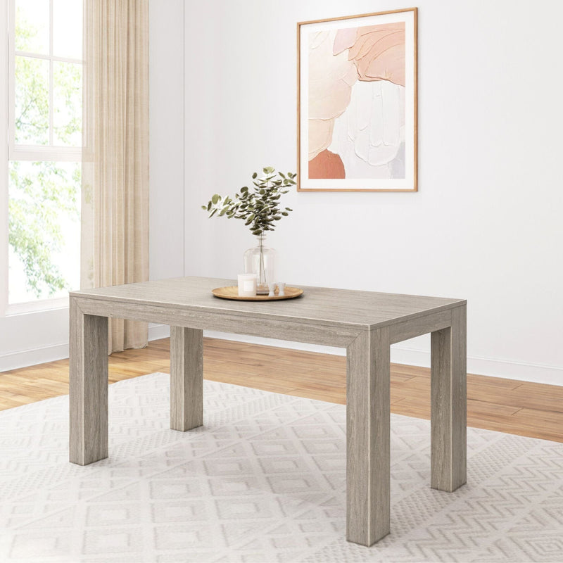 Modern Dining Table - 60" Dining Table Plank+Beam Seashell Wirebrush 