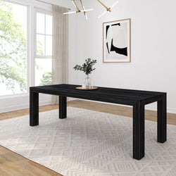 Modern Solid Wood Dining Table - 94" Dining Table Plank+Beam Black Wirebrush 