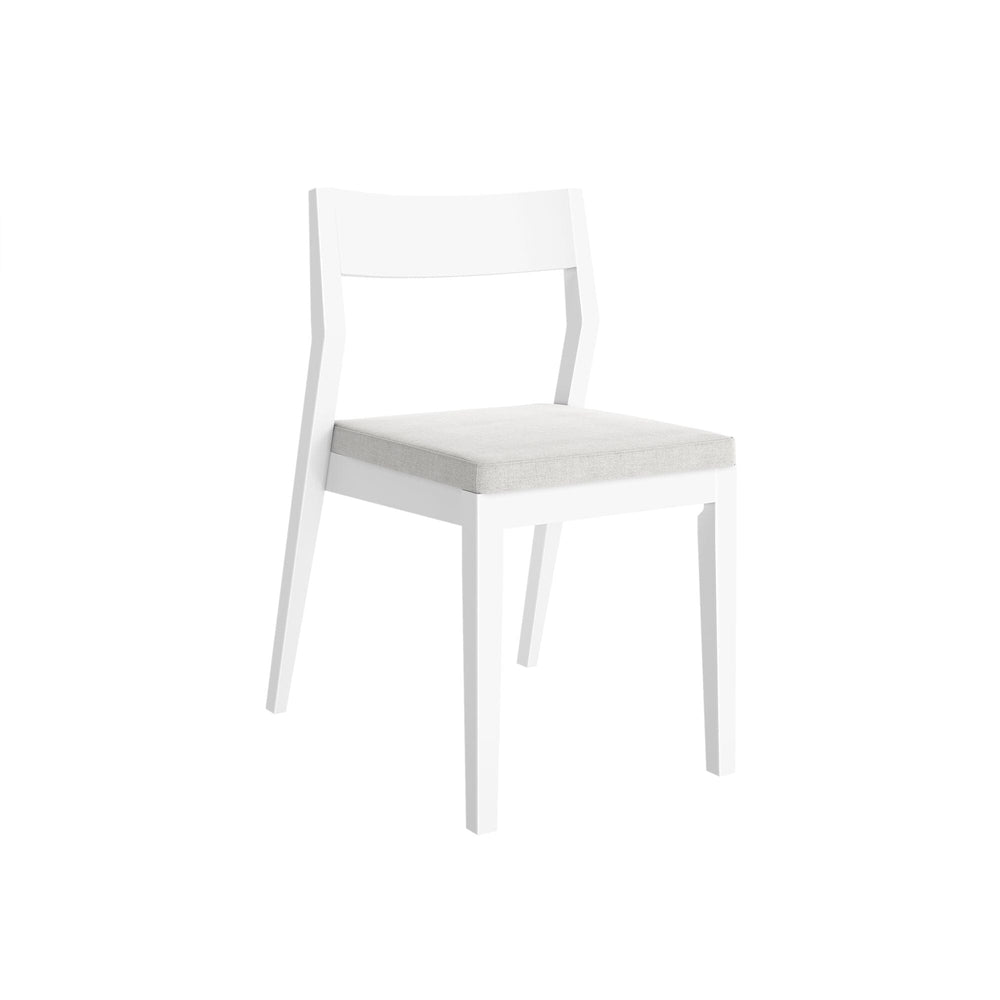 Solid Wood Upholstered Dining Chair Dining Chair Plank+Beam White Cream 